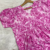 Frock Feeding Nighty, Free Size, Ankle Length, Tie-Up, Puff Sleeve Sleepwear in Softest Cotton Fabric (Bra Size 34"-38" | 50”-52″ length)